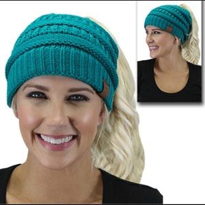 Sunshine and rodeo messy bun beanie!